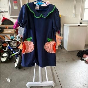 Navy Blue Dress with Peach Pockets